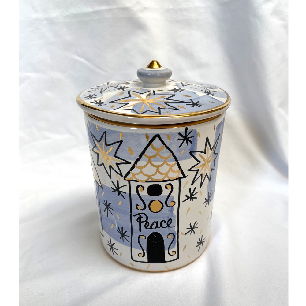 Vintage Rare Starbucks Sberna Deruta Canister, Winter Holiday Christmas